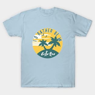 I'd Rather Be In Costa Rica with Vintage Sunset Graphic T-Shirt